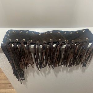 Vintage ST JOHN BROWN COWHIDE LEATHER BELT